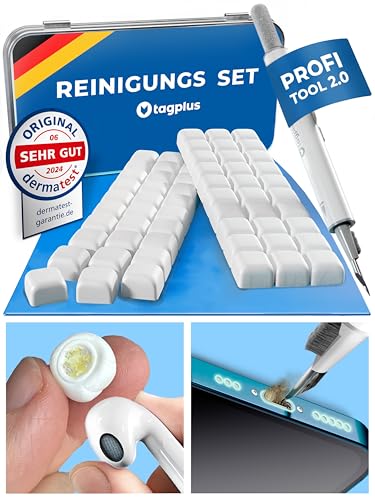 tagplus® Reinigungsknete Handy & Kopfhörer inkl. Profi Ladebuchse Reinigungs-Tool, Handy Reinigungsset für Airpods, Gadgets für Männer, ipad Zubehör, iphone Zubehör, Gadgets praktisch, Technik Gadgets