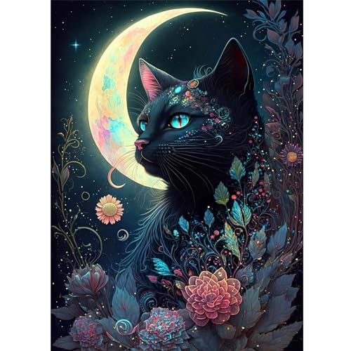 Lonmo Art Diamond Painting Set für Erwachsene,Katze Diamond Painting Kits,5D Diamant Malerei für Geschenk Home Wall Decor (30X40CM)