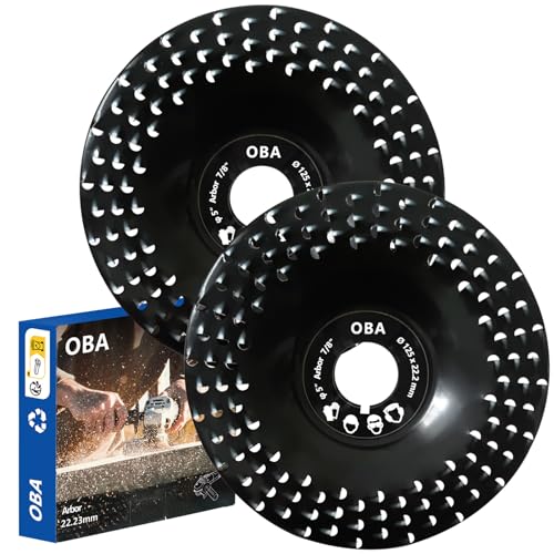 OBA Holz Schleifscheibe 125mm Set Winkelschleifer [Verstopft Nicht] Frässcheibe für Holz - Wurzelfräse Lackfräse Raspelscheibe Baumstumpffräse Holzfräser - Flex Schleifscheibe