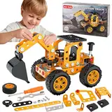Jixin Xyzhi Sets Metallmontage-Spielzeug, Modellbagger-Kits, STEM-Projekte, Modellauto-Kits zum Bauen von Jixin Xyzhi Geburtstagsgeschenken für Kinder von 8–16 Jahren, Gelb