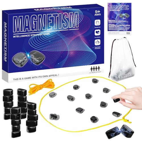 Magnetisches Schachspiel Set, Tisch-Magnetspiel, Kampfschach mit Magneteffekt, pädagogisches Schachspiel Damespiel, tragbares Schachbrett Partyzubehör für Familientreffen und Reisen