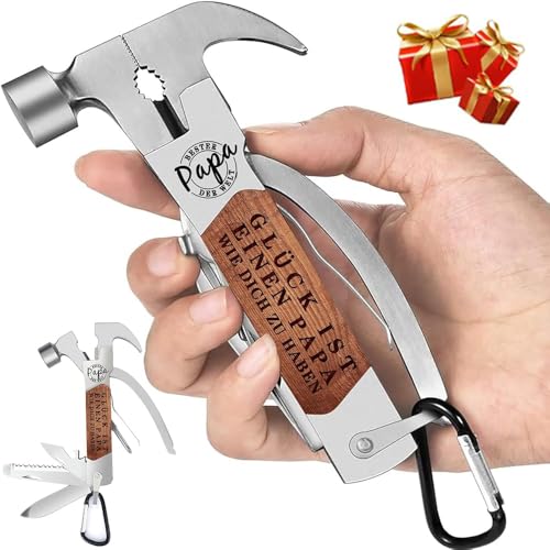 Multitool Vatertagsgeschenk für papa - 12 in 1 Multi Tool Hammer, Vatertagsgeschenk für papa, Vatertag geschenke Ideen für Männer Vater von Tochter Sohn, Bester Papa der Welt Multifunktionswerkzeug