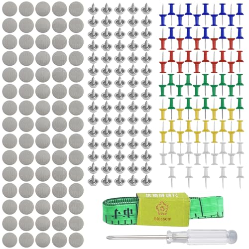 Baxcdyswe 65 Stück Dachhimmel Reparatur Set, KFZ Reparatur Nieten, Universal Auto Verdeck Reparatur Set, mit Stecknadeln Schraubendreher Maßband, Ersatz Dachhimmel Reparaturknopf für Alle Autos