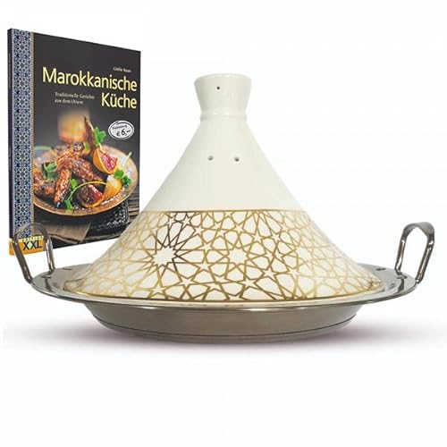 Set Kochbuch + Tajine Ø 30 cm Marokkanische Royal Tagine Tajin Tagin Keramik Induktion