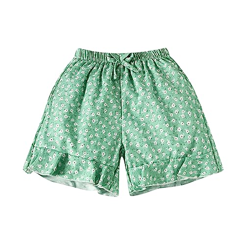 UIFLQXX Sommer-Shorts für Neugeborene, Mädchen, Jungen, einfarbig, Rüschen, Kleidung, Shorts für Damen, athletisches Pack zum Laufen und Tanzen, hot pink, 4-5 Jahre