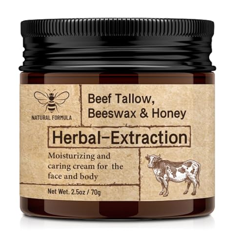 Beef Tallow Skincare,Tallow Balm Pure, Beef Tallow Honey Balm, Beef Tallow Cream for Skin Care,Wrinkle Defense Tallow Balm, Rindertalgbalsam zur Hautpflege,100% Grass Fed Tallow Raw Wild Honey2.5 oz