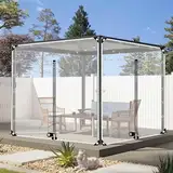 Transparente Plane Vorhang mit Reißverschluss Wasserdicht Plane Panel für Garten Pergola 5x2.5m Outdoor Regenschutz