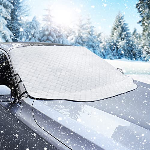 WIN.MAX Frontscheibenabdeckung Auto Scheibenabdeckung Faltbar Sonnenschutz Winter Windschutzscheiben Abdeckung 3 Magnetische für Autoscheibenabdeckung gegen Strahlung, Sonne, Staub, Schnee, EIS