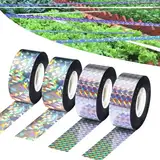 HELOVGE 4 Rollen 80 m x 2.4 cm Vogelabwehr Vogelband, Vogelabwehr Band, Reflektorband zur Vogelabwehr, Reflexion Reflektorband zur Vogelabwehr für Protect Garten Höfe Pflanze Frucht