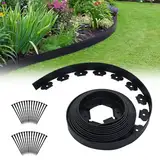 TEOV Rasenkante 10M x 5CM, Flexible Beetumrandung mit 30 Erdanker, Kunststoff-Gartenpalisade für Landschaftsbau, Rasen, Blumenbeete, Gras, Hof