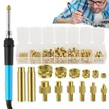 Gewindeeinsatz Lötspitzen Set, Threaded Inserts Lötspitzen 6PCS, Threaded Inserts 130PCS (M2/M3/M4/M5/M6/M8), Einschmelzmuttern Für Kunststoffteile Stabile, Gewindeeinsatz 3D Druck