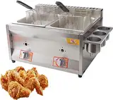 Kommerzielle Gas-fritteuse, 20 L/30 L, Arbeitsplatte, Edelstahl, Küchenfrittiermaschine, Abnehmbarer Korbdeckel, Für Pommes Frites, Türkei, Heimküche, Restaurant(Size:10l+10l+2xfried Baskets)