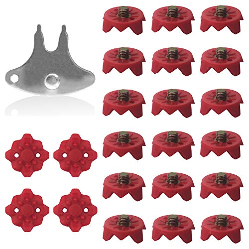 Kilter Allround Cricket-Spikes für zusätzlichen Halt auf mittelweichem bis weichem Boden (inkl. Schraubenschlüssel), rot, 22 Pack + Spanner