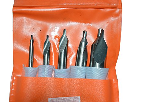 5 Stück HSS 60 Grad Kombinierte Drehmaschinen-Fräsbohrer-Senker-Bit-Set, HSS M2 – verpackt # 1,2 3,4,5