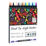 Acrylfarbmarker,Acrylfarbmarker | Wasserfeste Doppelspitze Farbmarker für alle Altersgruppen und Ebenen | Bicolor Bastel- und Künstlerartikel