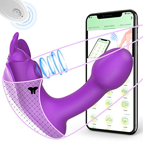 Butterflies Vibrator mit APP & Fernbedienung - ORSLUM Bonnie, Vibrator Ferngesteuert mit Klappe & Vibrationsbewegung, Klitoris Stimulator für Sie, Leise & Unterwegs, Sex Spielzeug für die Frau