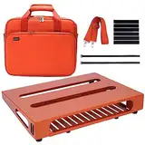 GOKKO Gitarren-Pedalboard, 35,1 x 27,9 cm, mit Tragetasche, integrierte Netzteil-Montageplatte (Vibrant Orange)