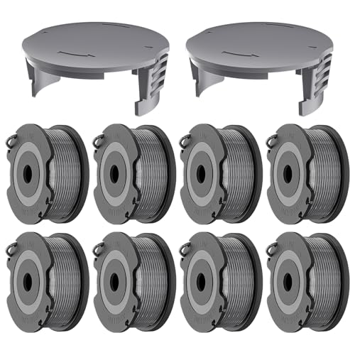 Forever Speed 1,60mm, 4.90m Rasentrimmer Spule Kompatibel mit Bosch Easy GrassCut18-230 Rasentrimmer, Trimmer Spulenmodell F016800569 & F016800385(8 Ersatzspulen, 2 Kappe)