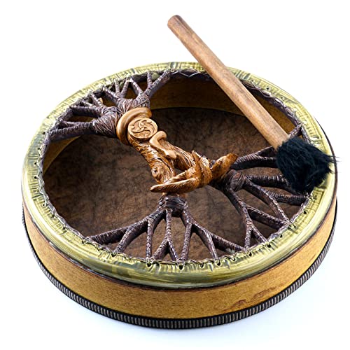 SGZJGBYH YS-001 Schamanentrommel für Erwachsene, sibirischer Baum des Lebens, Bodhran, multifunktionale Musiktrommel