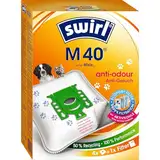 Swirl M 40 EcoPor Anti-Geruch Staubsaugerbeutel für Miele, Hoover, 4 Beutel, Weiß