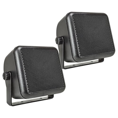 tomzz Audio 2800-025-1 Aufbau Lautsprecher Gehäuse Set für 100x100 mm DIN Lautsprecher schwarz Retro KFZ Boot LKW Baumaschinen