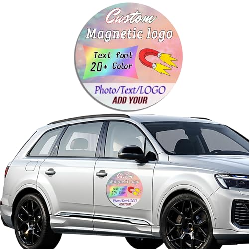 Auto Magnetschilder Personalisierte, Magnetische Autoschilder, Autoemblem mit Wunschtext und Logo, Unternehmen, den persönlichen Gebrauch und als Werbeschild