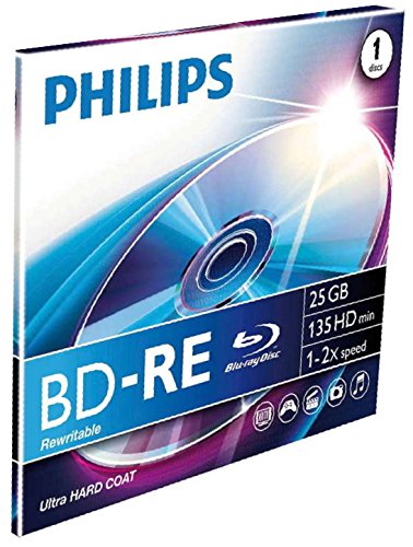 Philips 8712581528652 BD-RE 25 GB 1 Stück Blanko-Disc Blu-Ray Blu-Ray (BD-RE, 25 GB, 120 mm, 135 min, 2X, 2X)