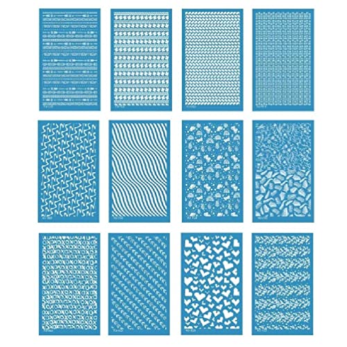 Apooke Siebdruck-Schablonen für Ton Geometrischer wiederverwendbarer Siebdruck für Diy-Druck auf Ton und anderen Schmuck-Ton-Siebdruck-Druck