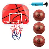 DBREAKS Basketballkorb fürs Zimmer, Basketballkorb mit Ball Indoor, Basketball Korb Set für Kinder, Enthält 1 Mini Basketball Korb,3 Ball, 1 Ball Pump, Backboard