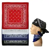 Katyjun 4 Stück Bandana Kopftuch Damen Sommer, Multifunktionale Haartuch Damen Zum Binden Baumwolle