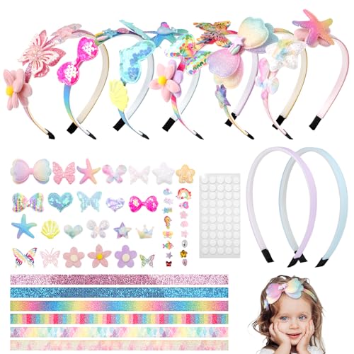 Tikplus Haarschmuck Bastelsets kinder ab 5 jahre,Mode Mädchen DIY Schmetterling Haaraccessoires herstellen können, Spielzeug für 5 6 7 8 9 10 jährige Mädchen