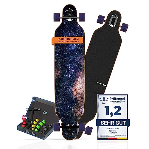 Sporterra Longboard [Weihnachts-Angebot] - Longboard Erwachsene und Jugendliche - Optimiert bis ins kleinste Detail für unvergessliche Abenteuer auf dem Long Board