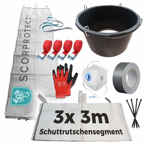 Scorprotect® Schuttrutsche Bauschuttrutsche 9 m flexibel mit Einfülltrichter und Zubehör