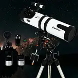 Teleskop 130EQ Newton-Reflektor Teleskop für Erwachsene, professionelle Teleskope für Erwachsene Astronomie, Spiegelteleskop inklusive parallaktischer Montierung und Zubehör