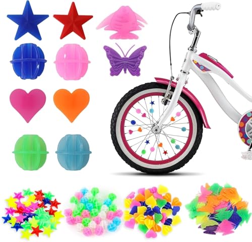 SHSHbuy Fahrrad Speichenklicker 132 Stück Bunten Fahrradspeichen Fahrrad Zubehör Kinder,Fahrradspeichen Deko,Speichenreflektoren Kinder Fahrrad Zubehör Reflektierende Speichenperlen
