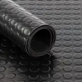 Floordirekt Noppenmatte Geruchsarm Bodenmatte Gummiläufer 3mm dick Gummimatte Flachnoppen Schwarz (100 cm x 250 cm, Schwarz)