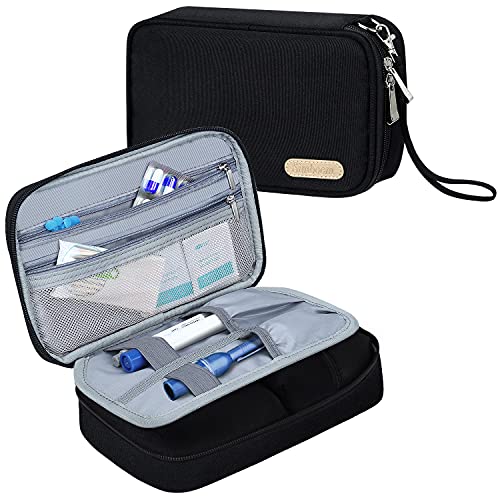 Insulin Diabetiker Tasche, Simboom Insulin Tasche für Blutzuckermessgeräte und Diabetiker Zubehör, Schwarz