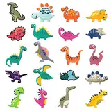 20 Stück kleine Dinosaurier-Stickflecken, Cartoon-Tierflecken für Kinder, Bügel- und Nähstoffaufkleber, DIY-Bekleidungszubehör, für Kleidung, Hüte, Rucksäcke (verschiedene Muster)