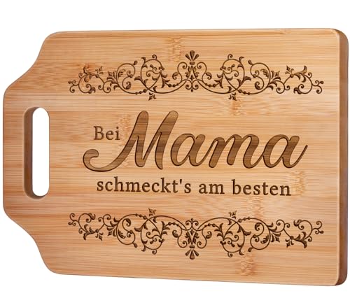 Giftasy Geschenke für Mama - Graviertes Bambus Schneidebrett, Geschenk Mama Geburtstag, Geburtstagsgeschenk, Muttertagsgeschenk, Muttertag, Mutter