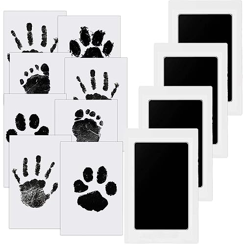 TOPHOPE Baby Handabdruck und Fußabdruck, Abdruckset für Neugeborene 0-6 Monate, Set, Hund, Pfotenabdruck Katze, Clean Touch Stempelkissen