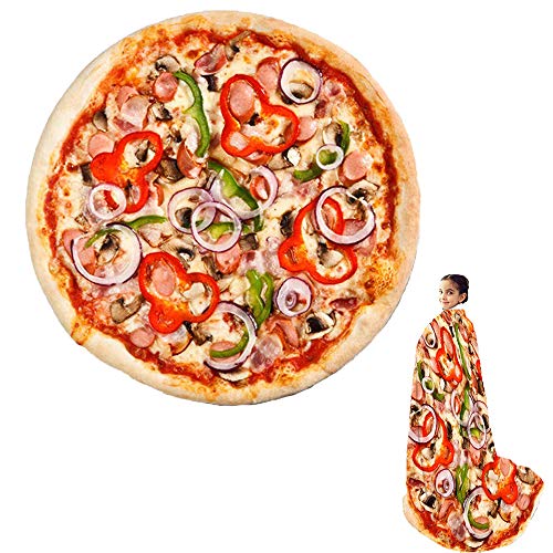 Wenosda Pizza Decke Burrito Tortilla Decken Runde Essen Decke Wickeln Strand Handtuch Teppich Teppich Picknick weich für Schlafzimmer Sofa Outdoor Vier Jahreszeiten (150cm / 60in)