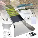 17-teiliges Komplettes Goldwaschset Mit 50-Zoll-Faltschleusenkasten, Tragbare Bergbauausrüstung Aus Aluminiumlegierung Für Erwachsene, Für Fluss, Bach, Goldwaschen, Prospektion