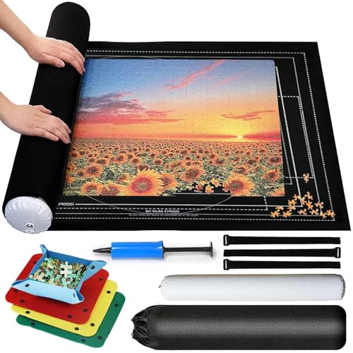 MEISHANG Puzzle Roll Storage Mat,Puzzleunterlage 2000 Teile,Tragbare Puzzles Mat,Puzzleunterlage Puzzlematte,Roll Matte Puzzle,Jigsaw Mat,Puzzle Rolle Matte