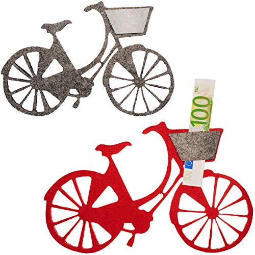 Geldgeschenk/Deko/Glückwunschkarte - Filz - Fahrrad/Bike - E-Bike - bunt - ideal für Gutschein + Geldscheine + Foto´s + Glückwünsche - Geldgeschenkverpa..