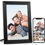 AEEZO WiFi Digitaler Bilderrahmen 10.1 Zoll IPS Touchscreen, Automatische Drehung, Einfache Einrichtung zur Gemeinsamen Nutzung von Fotos und Videos, 16 GB Digitale Bilderrahmen(Schwarz)