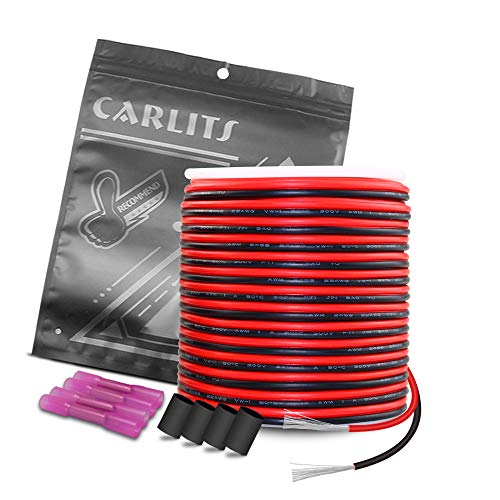 CARLITS 22 AWG 30 m 2x0.32mm² Kabel Verzinntes Kupfer 22 Gauge 2 Farben Kabelanschluss Elektrischer Draht 12V 24V DC für LED Streifen 3528 5050 2835