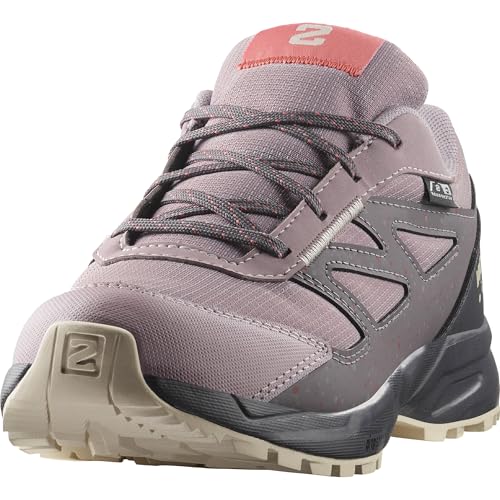 Salomon Unisex Junior Outway Climasalomon wasserdichte Trailschuhe für Kinder, Nirvana/Nine Iron/Rainy Day, 3 Big Kid