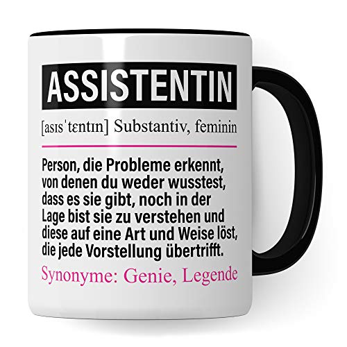 Pagma Druck Tasse Assistentin lustig, Assistentin Geschenk, Spruch Hilfskraft Geschenkidee, Kaffeetasse Beruf Kaffeebecher Teetasse Assistent Becher
