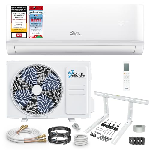 Kältebringer Split Klimaanlage Quick Connect - 12000 BTU (3,5 kW) - Klimagerät mit Heizfunktion, WiFi & App, bis 55qm, sehr leise - 5m Kupferleitung, Kältemittel R32, Montagematerial, Wandhalterung