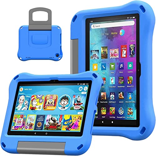 Fire HD 8 Tablet Case for Kids,Fire HD 8 Case,Amazon Fire Tablet 8 Case,Shockproof Handle Stand Kids Case Cover(12/10th Generation,2024/2022/2020 Release)(Nicht kompatibel mit iPad,Samsung).Blue